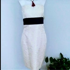 Kay Unger strapless cream dress nwt